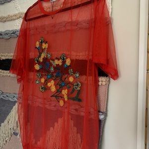 Sheer oversized t shirt